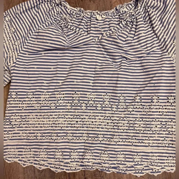 GAP • Short Sleeve Scalloped Striped Top - Picture 5 of 11
